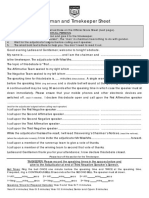 Chairman & Timekeeper Form