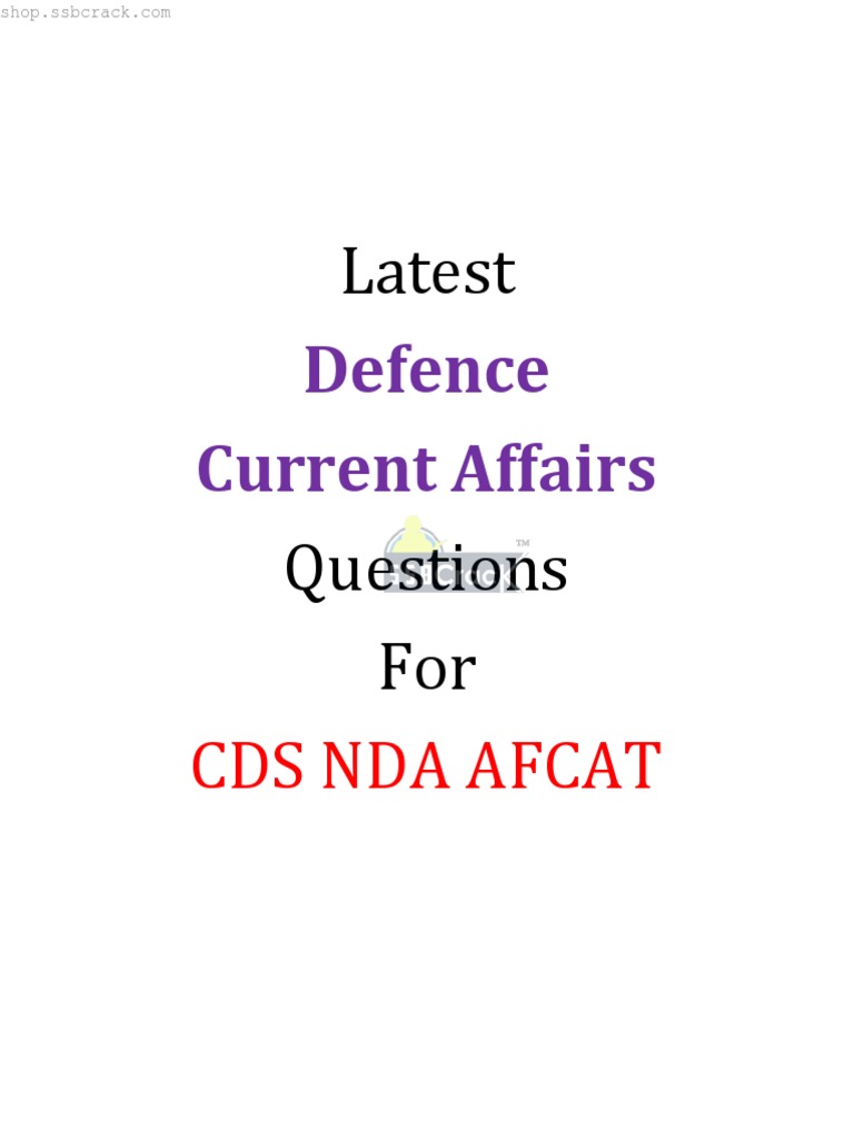 Defence Current Affairs Questions SSBCrack PDF | PDF | Military ...