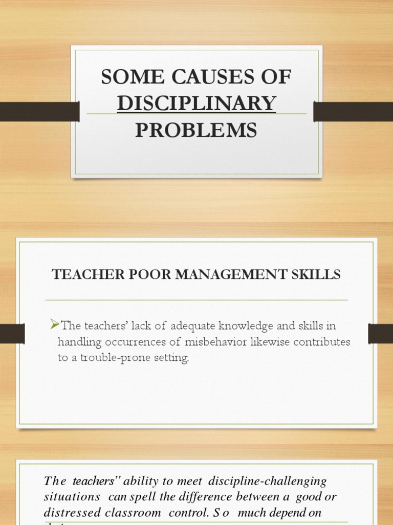 Causes of Classroom Disciplinary Issues | PDF
