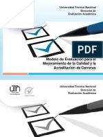 Modelo de Evaluación para El Mejoramiento de La Calidad y La Acreditación de Carreras PDF