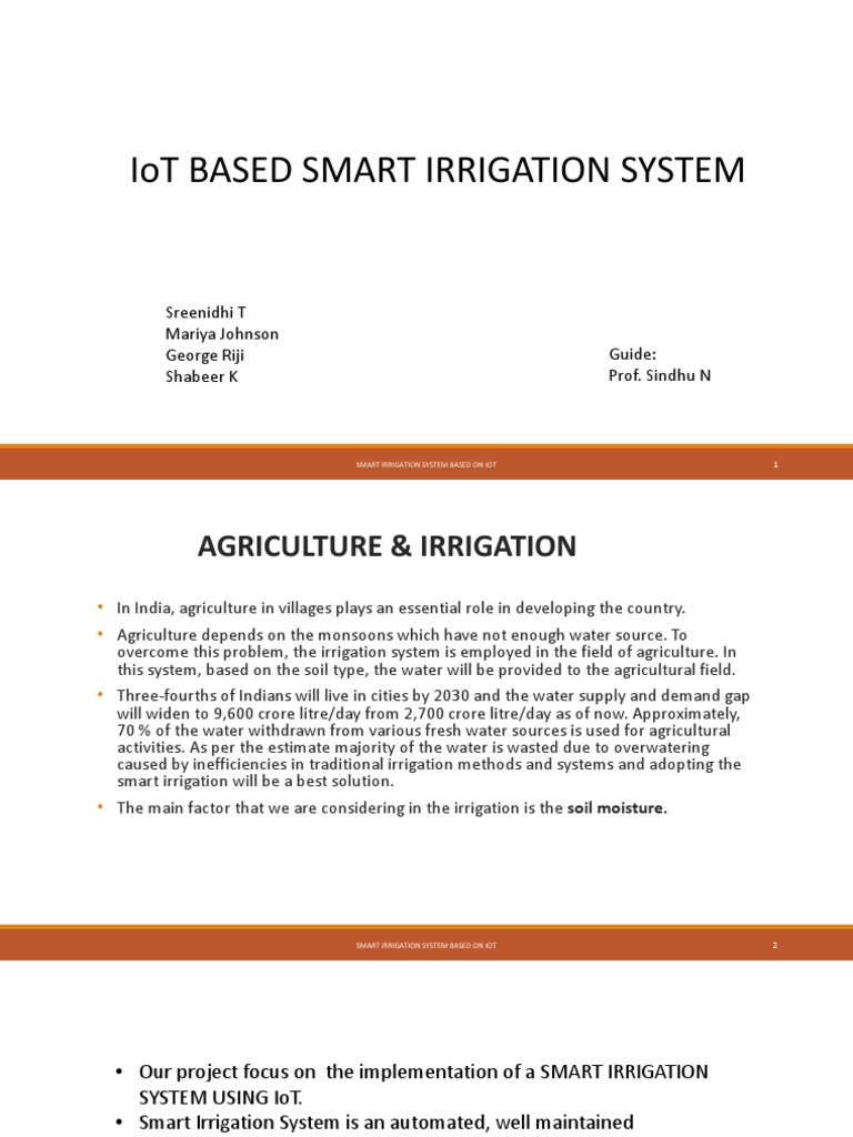 IoT Smart Irrigation System Guide | PDF | Internet Of Things ...