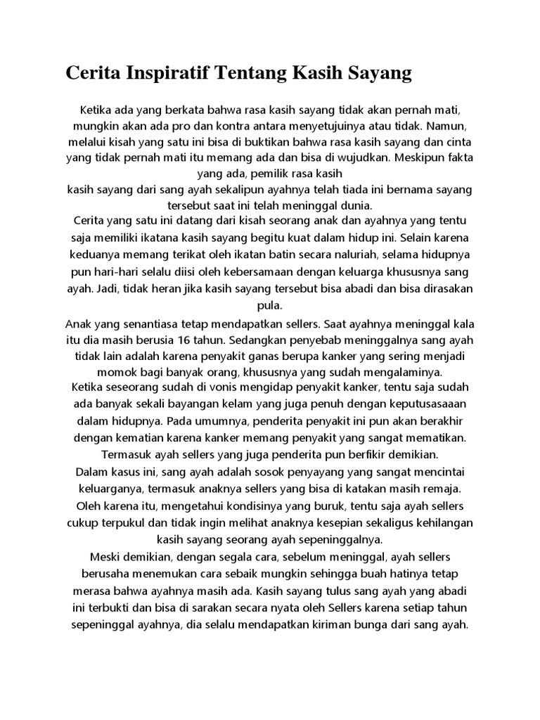 Kasih Sayang Abadi Seorang Ayah | PDF
