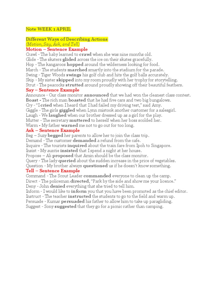 Different Ways To Say | PDF