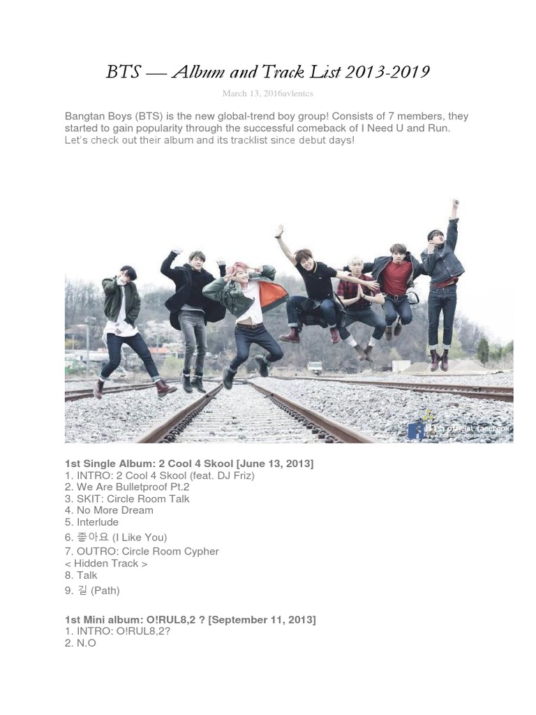 Bts Songs List Popular Music Albums