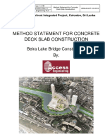 Method Statement For Concrete Deck Slab Construction: Beira Lake Bridge Construction By