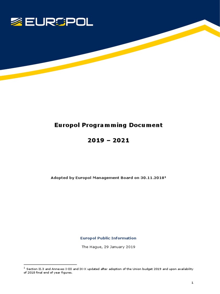 Europol Programming Document 2019-2021 PDF | PDF | European Union ...