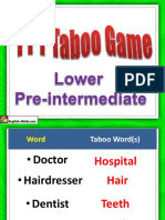 Taboo word list for common objects and activities