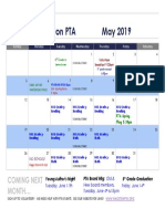 May 2019 Calendar Kingston Pta