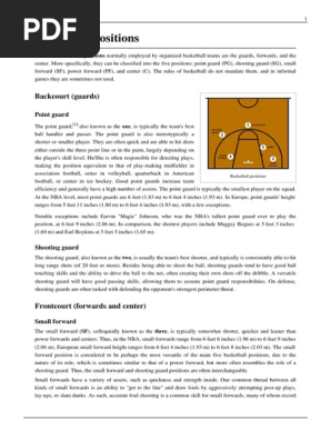 Basketball Positions