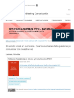 El Sonido Vocal en La Música. Cuando No Hacen Falta Palabras Para Comunicar Con Nuestra Voz _ Catálogo Digital de Publicaciones DC