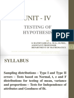 Hypothesis Testing Distributions