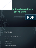 Website Development For A Sports Store