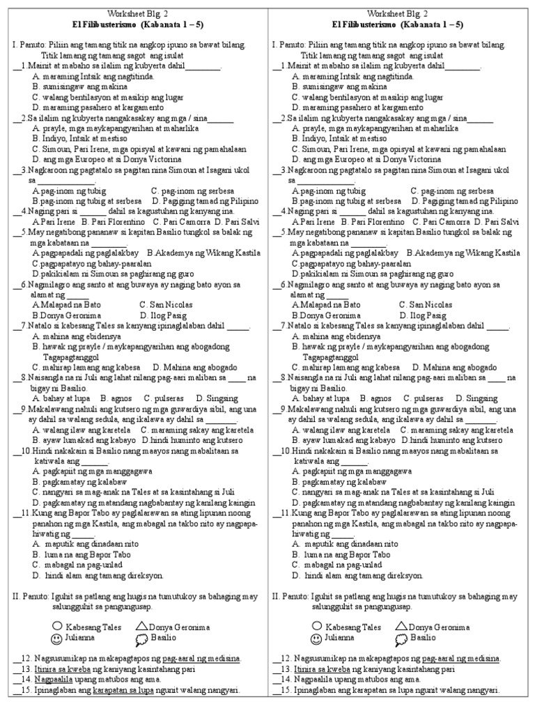 Worksheet BLG 2 El Fili | PDF