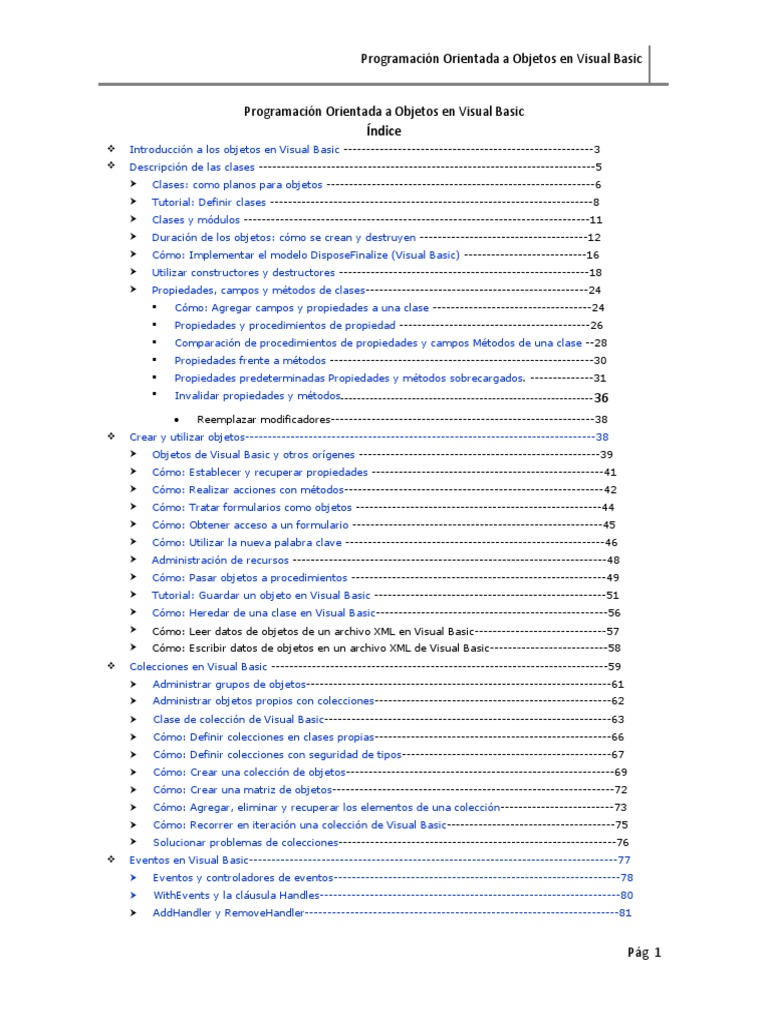 El Interfaz De Visual Basic Se Conoce Como Programación Orientada A Objetos en Visual Basic | PDF | Objeto  (informática) | Clase (Programación informática)