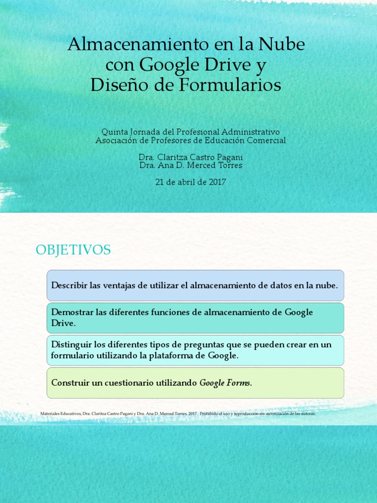 Taller Almacenamiento en La Nube Con Drive y Formularios Apec | PDF ...