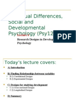 Individual Differences, Social and Developmental Psychology (Psy1282)