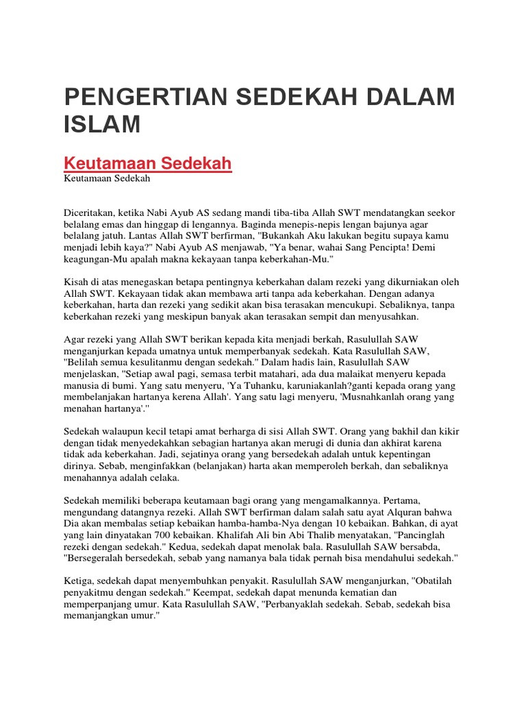 Adab Keutamaan Sedekah Pdf