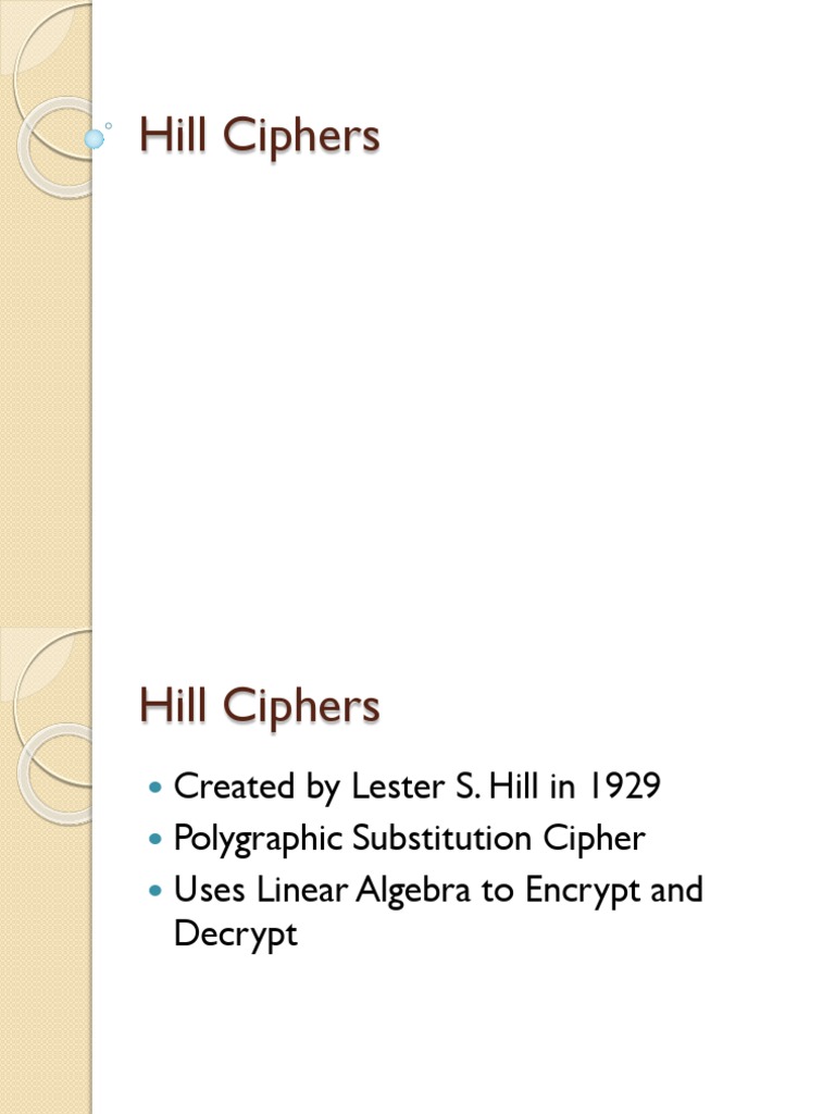 Hill Cipher | PDF | Cryptography | Secrecy