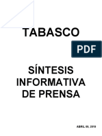 Sintesis Informativa de Prensa 09 04 2019