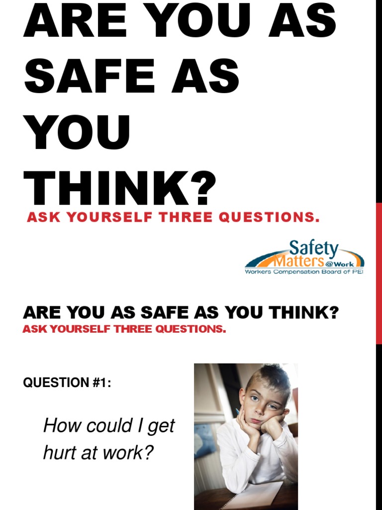 Ask Yourself Three Questions PDF Personal Protective Equipment