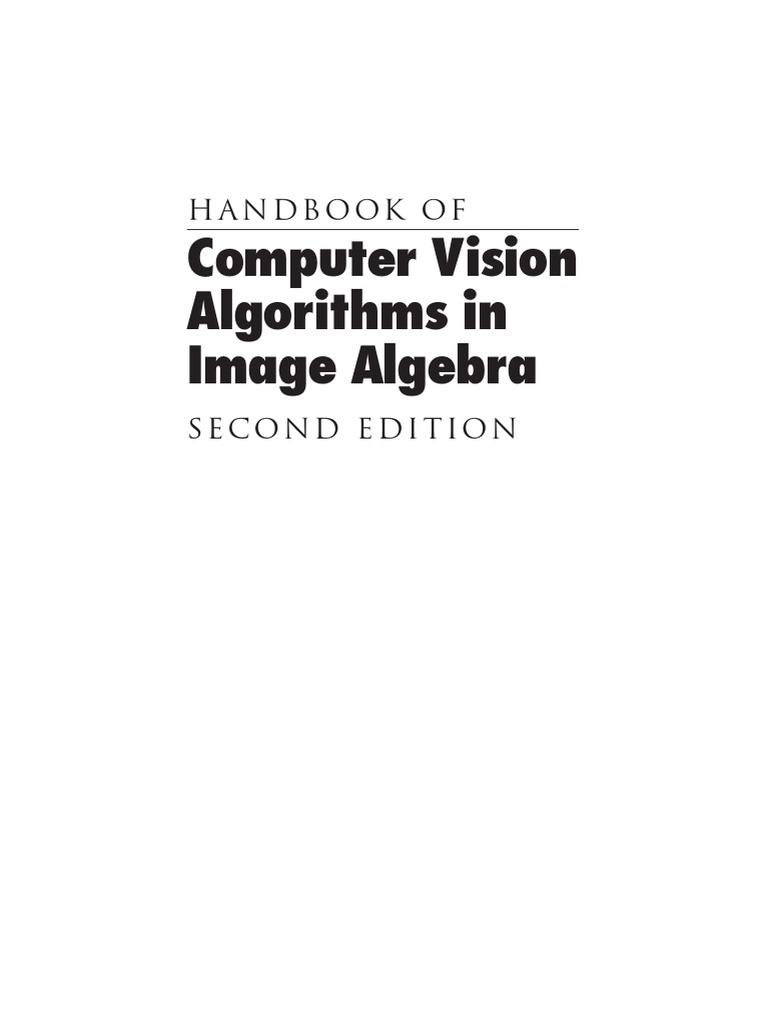Computer Vision Algorithms in Image Algebra | PDF | Computer Vision ...