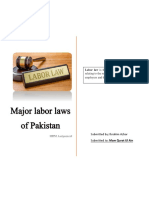 Major Labor Laws of Pakistan