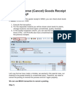 How To Reverse (Cancel) Goods Receipt Mmbe in Sap: We Can Use MIGO Transaction To Cancel A Posting. Step 1)