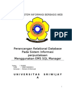 Perancangan Relational Database Pada Sistem Informasi Perpustakaan Menggunakan EMS SQL Manager