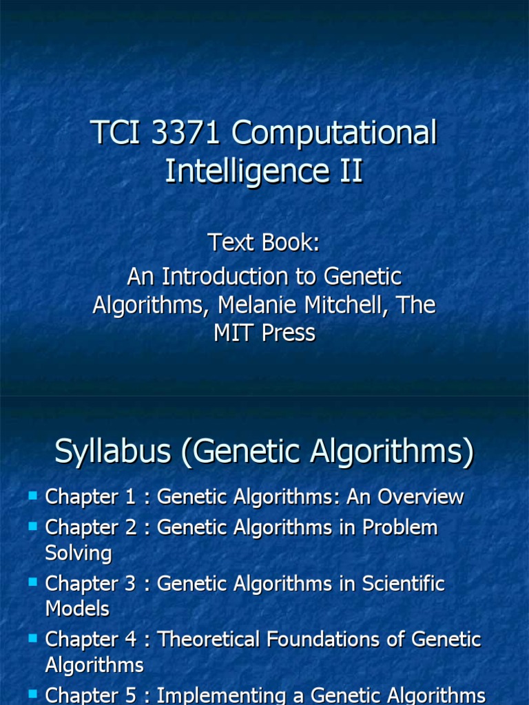 TCI 3371 Computational Intelligence II | PDF | Fitness (Biology ...
