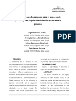 Artículo La Música Como Herramienta para El Proceso de Aprendizaje en La Primaria de La Educación Estatal Peruana