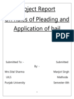 Rules of Pleading and Application of Bail
