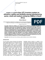 Impact of Just-In-Time (JIT) Inventory System On Efficiency, Quality and Flexibility Among Manufacturing Sector, Small and Medium Enterprise (SMEs) in South Africa PDF