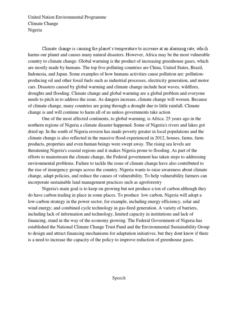 Mun Position Paper Global Warming Climate Change