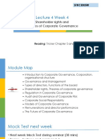 Lecture 4 Week 4: Shareholder Rights and Theories of Corporate Governance