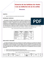 Resumen Mejora de La Eficiencia de Las Turbinas de Viento de Eje Vertical Con Un Deflector de Un Rio Arriba