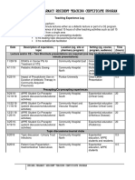 teaching experience log