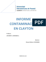 Informe de Contaminación en Clayton, Panama