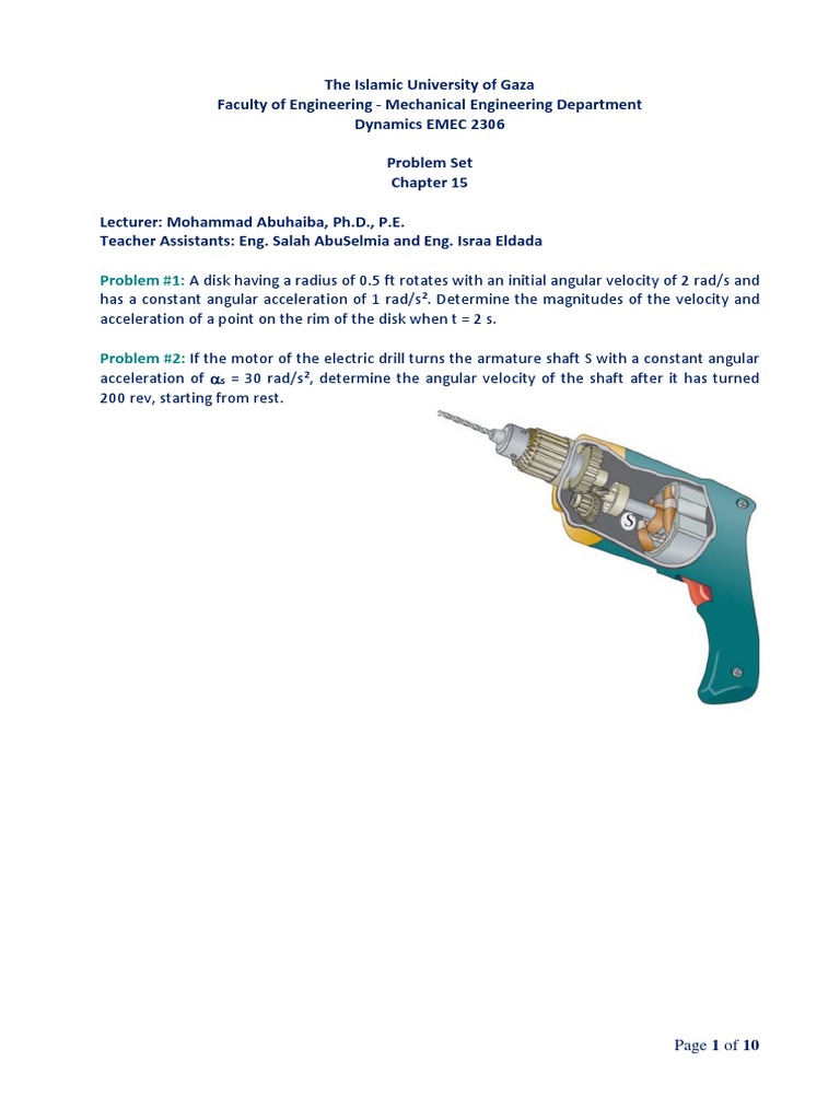 Mechanical Engineering Dynamics Problems | PDF | Acceleration | Velocity