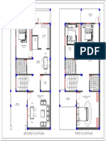 Ground and first floor plan of a 3BHK house