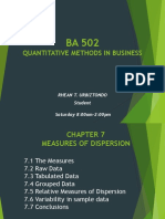 BA 502 Measures of Dispersion