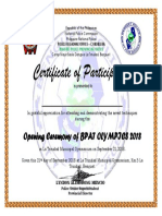 Certificate of Participation - BPATS