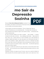 Como Sair Da Depressão Sozinha