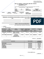 Sworn Statement of Assets, Liabilities and Net Worth