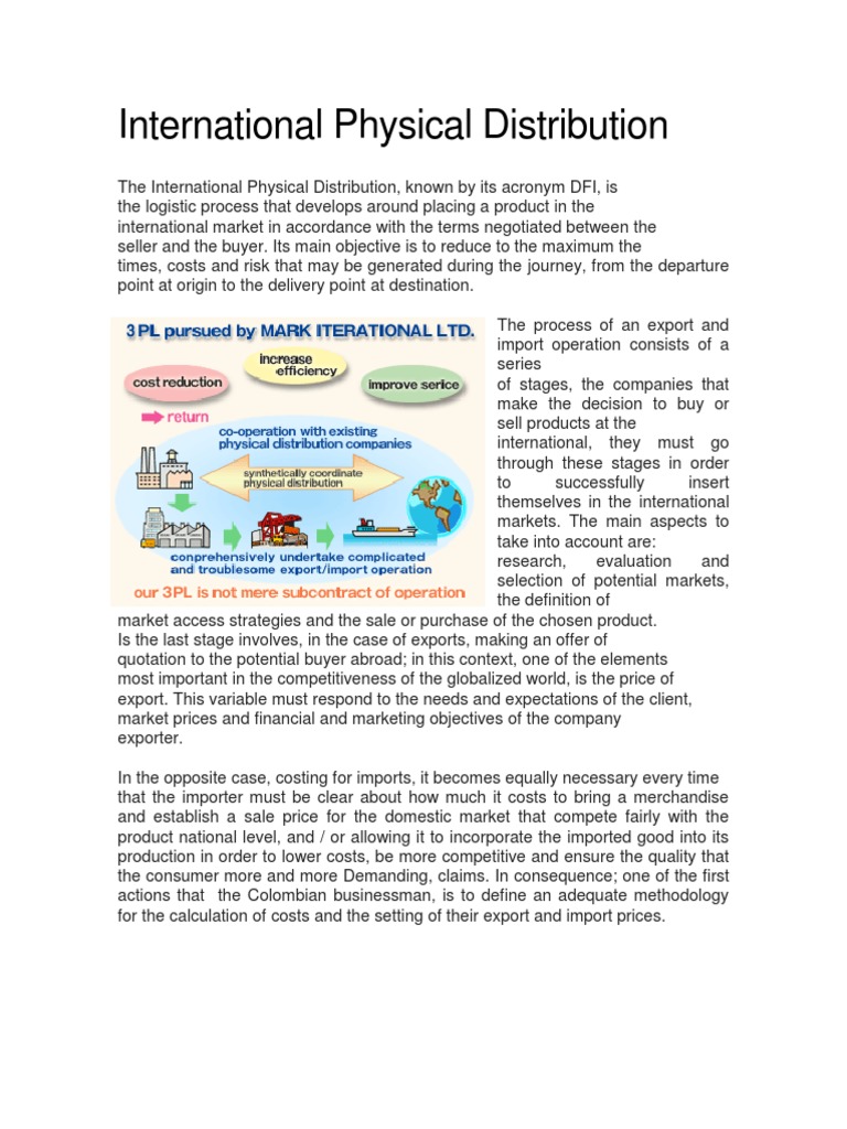 Understanding International Physical Distribution | PDF | Supply Chain ...