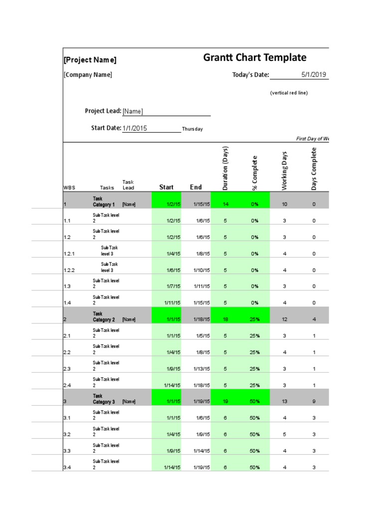 Grantt Chart Template for Project Management | PDF | Teaching Mathematics