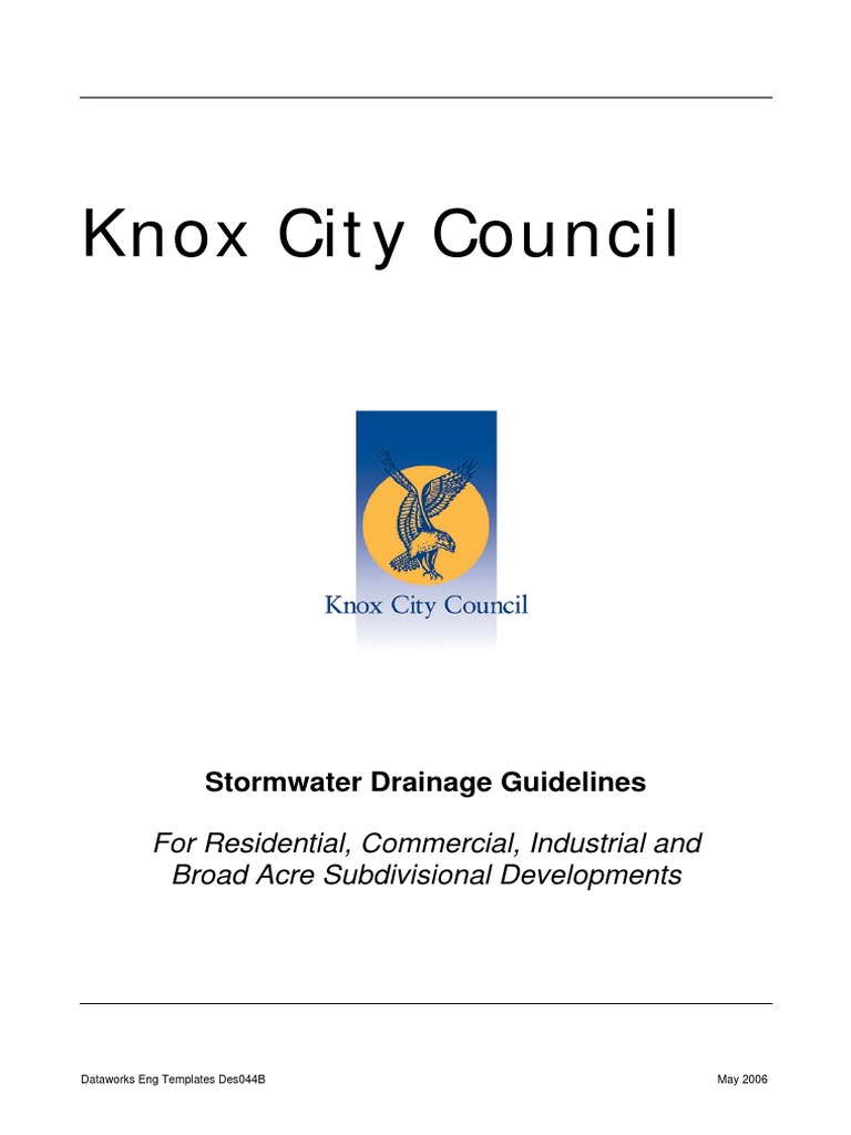 Knox City Stormwater Drainage Guidelines | PDF | Storm Drain | Stormwater