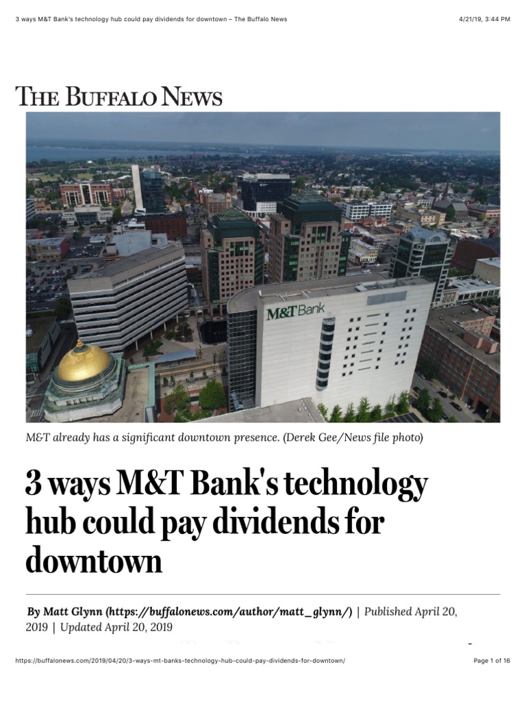 3 Ways MandT Bank s Technology Hub Could Pay Dividends For Downtown 