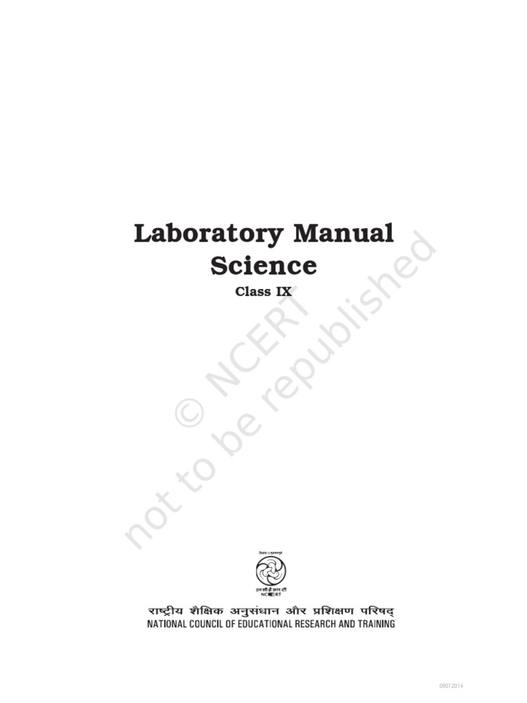 Laboratory Manual Science Class IX PDF Solution Experiment