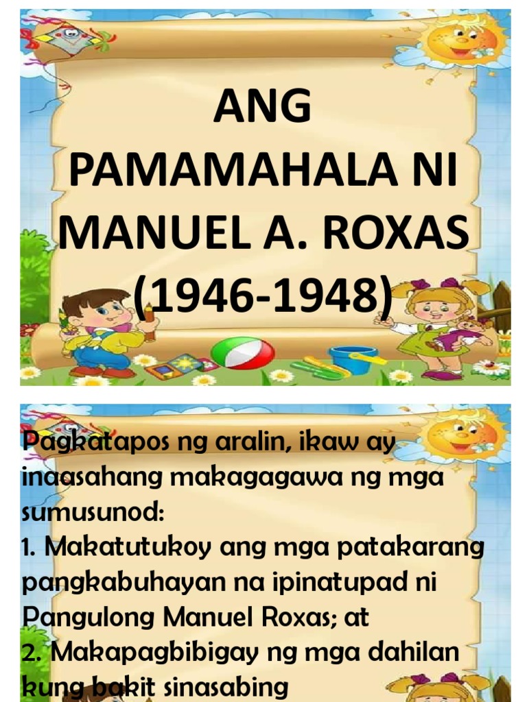 Ang Pamamahala Ni Manuel Roxas | PDF