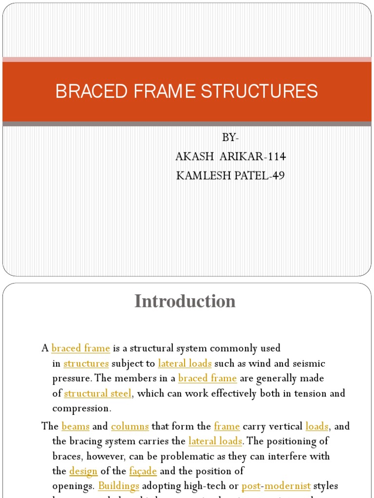 Braced Frame Structures PDF Beam (Structure) Solid Mechanics